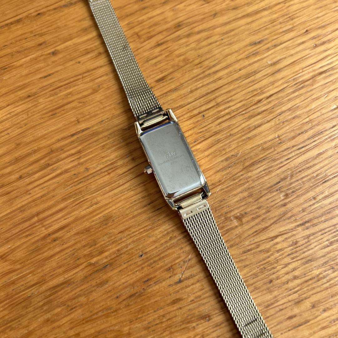 美品　⭐︎ ete レクタングルフェイス メッシュベルト　ゴールド