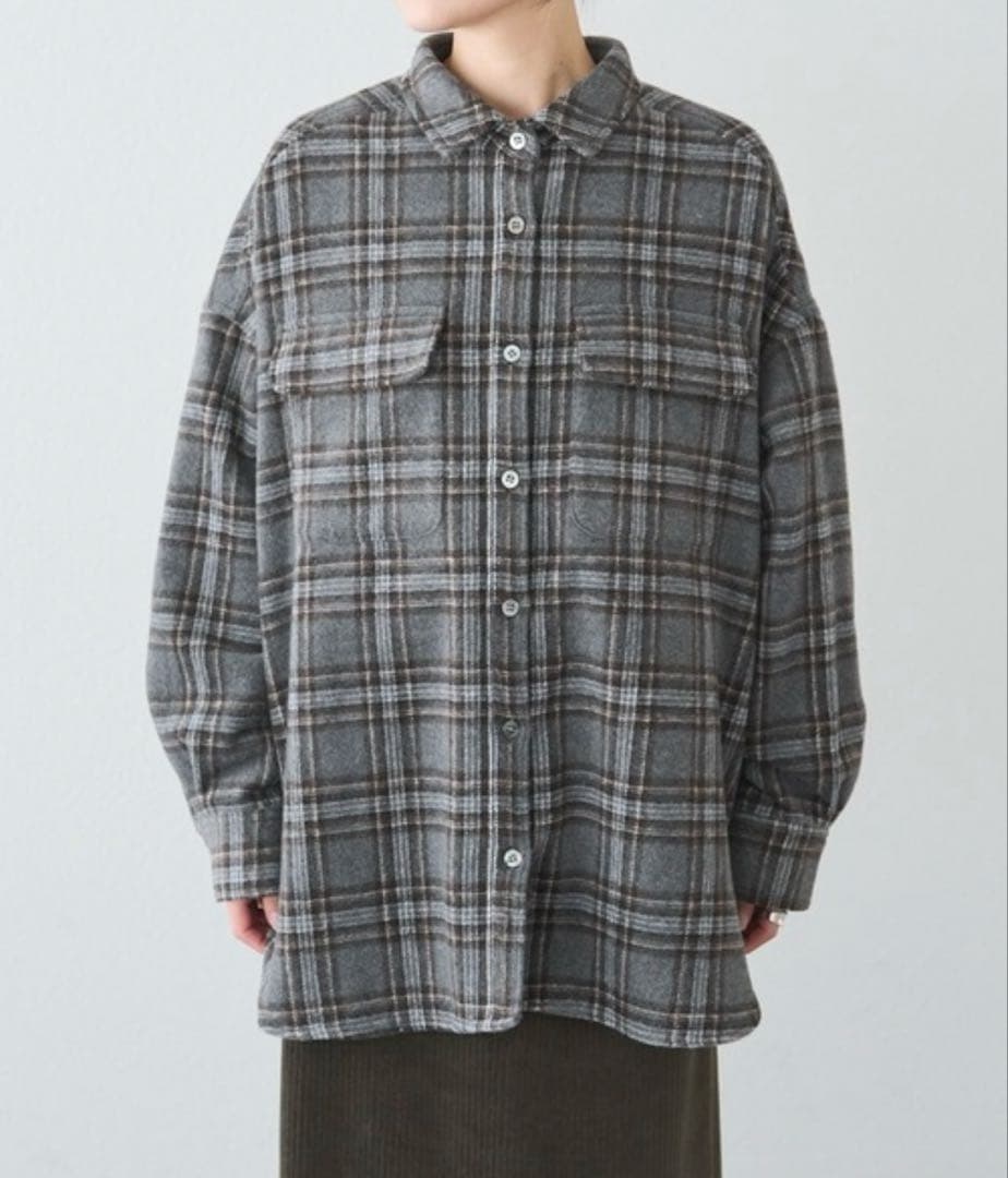 新品未使用！起毛チェックシャツ