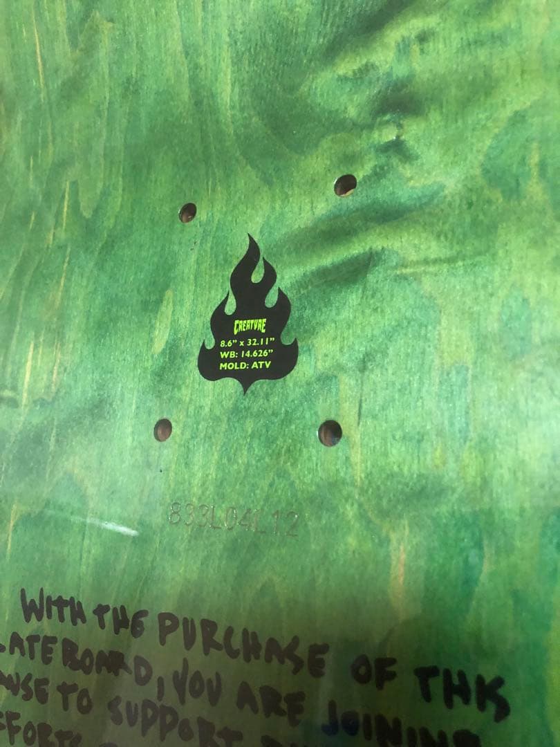 スケートボード CREATURE8.58x32.11 WB14.626