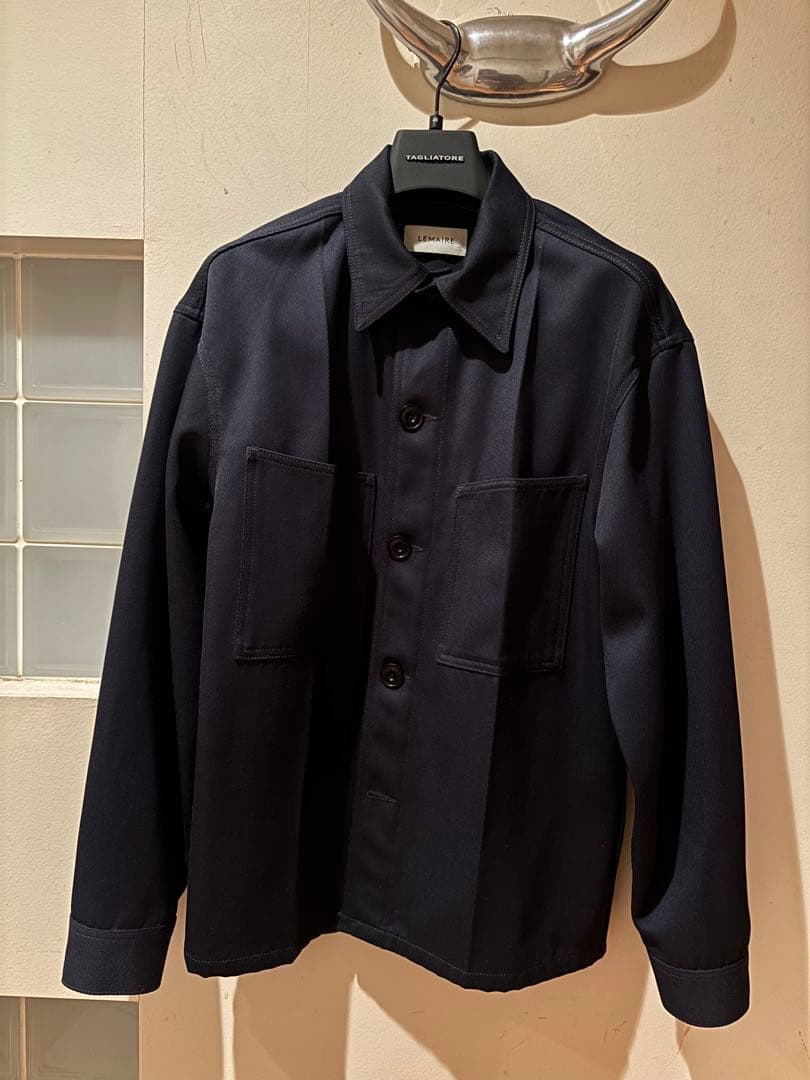 LEMAIRE ウール ワークシャツジャケット ブルーグレー サイズ：46