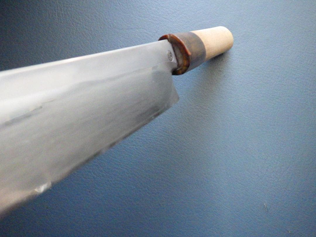 正本★和包丁★水牛柄ハガネ★本霞研ぎ済み★昭和ビンテージ★