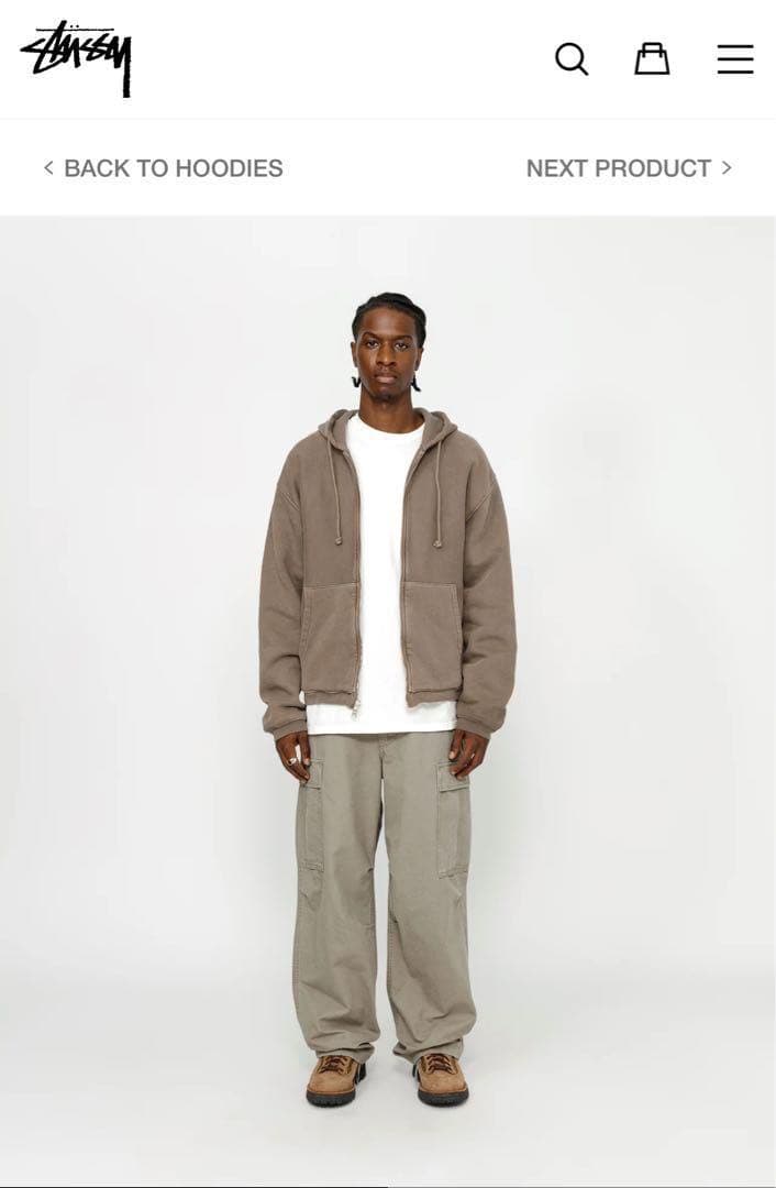 トップス stussy waffle lined zip hoodie