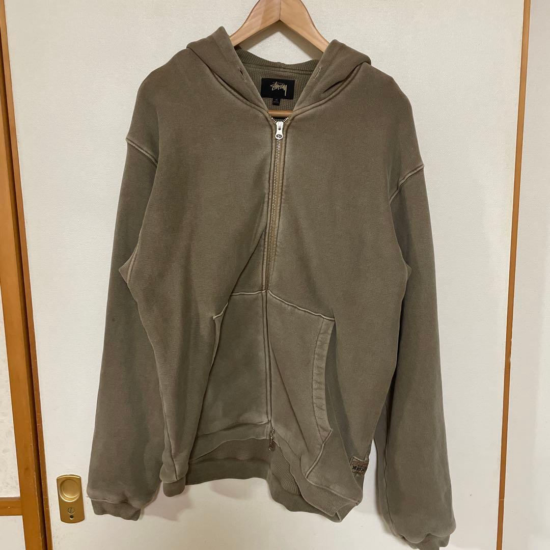 トップス stussy waffle lined zip hoodie