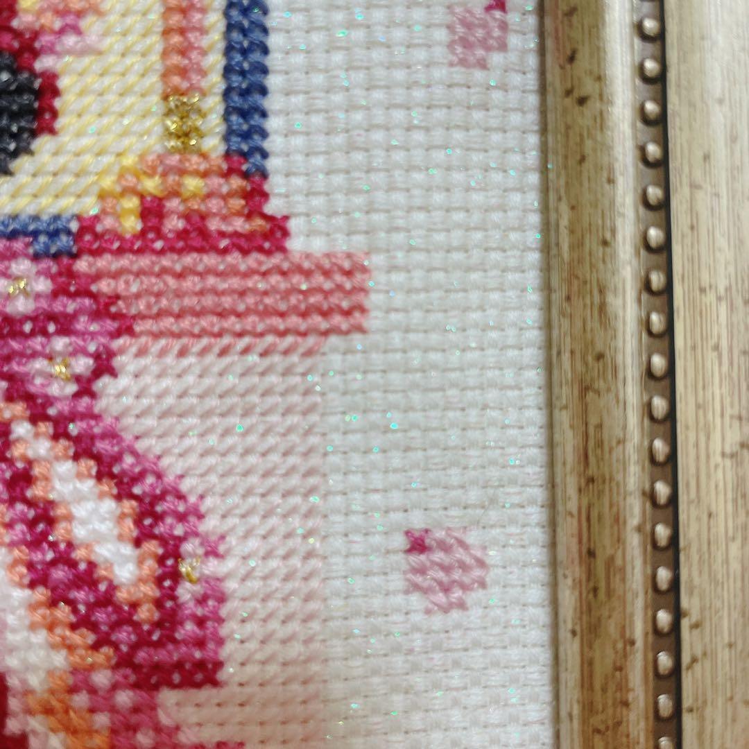 ホビーラホビーレクロスステッチ完成品(桃の節句飾り)