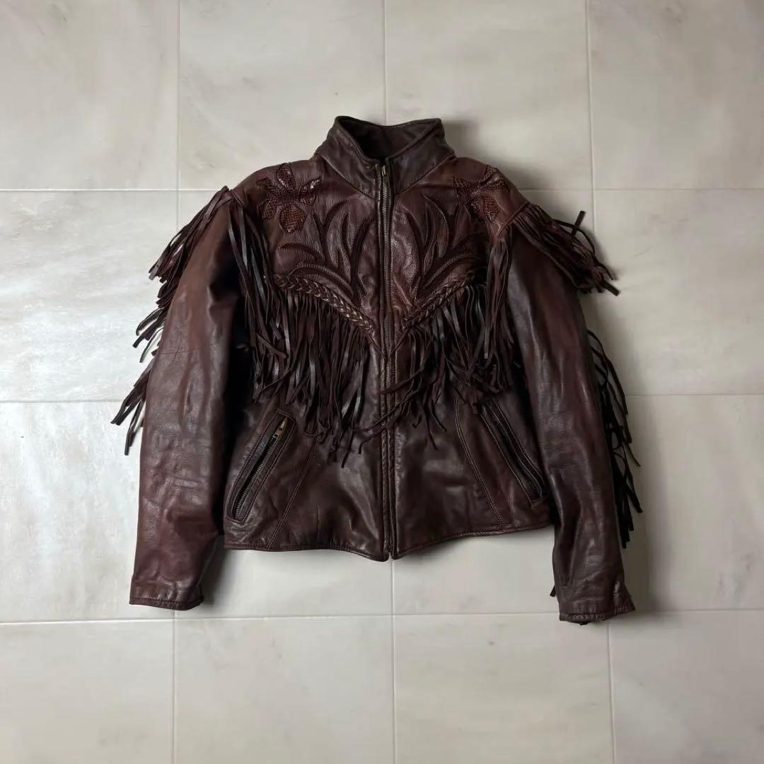 HOWARD'S 本革 USA製 ウエスタン フリンジ レザージャケット