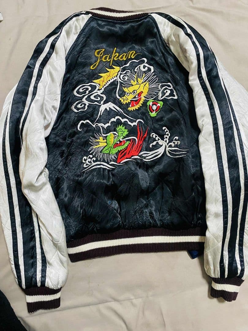 SWITCH 美品 ２面用 日本 スカジャン 虎龍　unisex 別珍 レーヨン