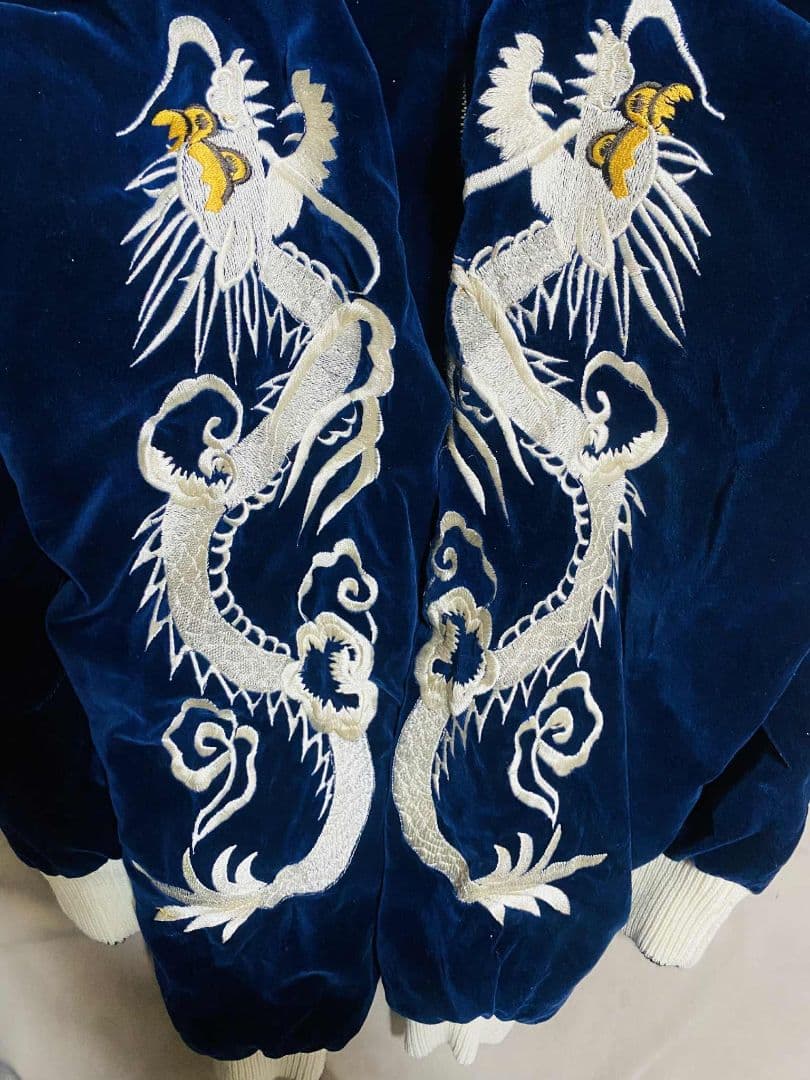 SWITCH 美品 ２面用 日本 スカジャン 虎龍　unisex 別珍 レーヨン