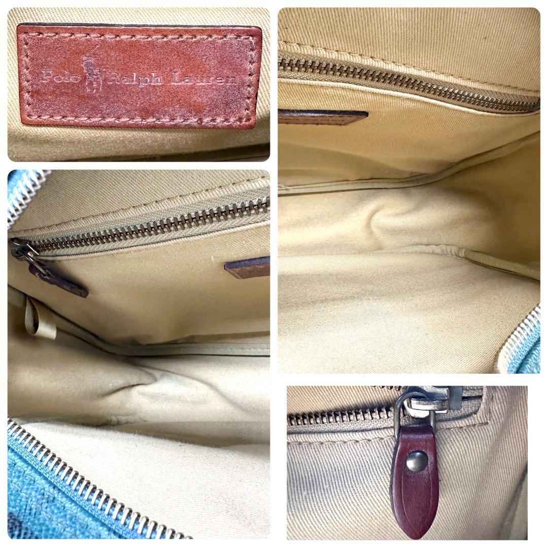 ポロラルフローレン メッセンジャーバッグ ブラックウォッチ PVC グリーン系