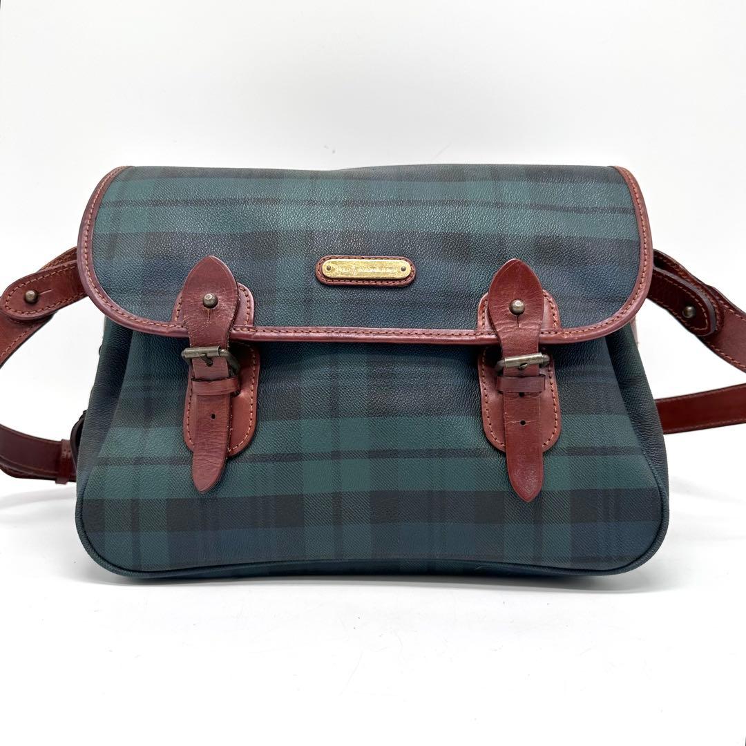 ポロラルフローレン メッセンジャーバッグ ブラックウォッチ PVC グリーン系