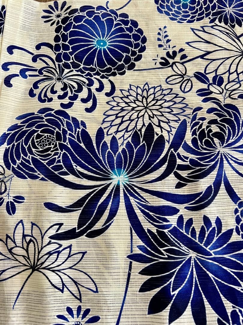 浴衣 青菊模様 x 紫博多帯