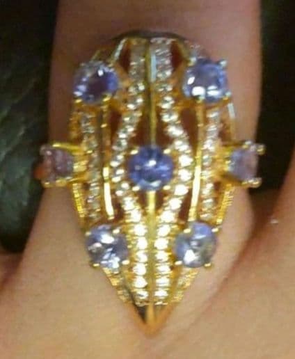 鮫*肌様 特別価格 タンザナイトリング 15.8号 K18PG