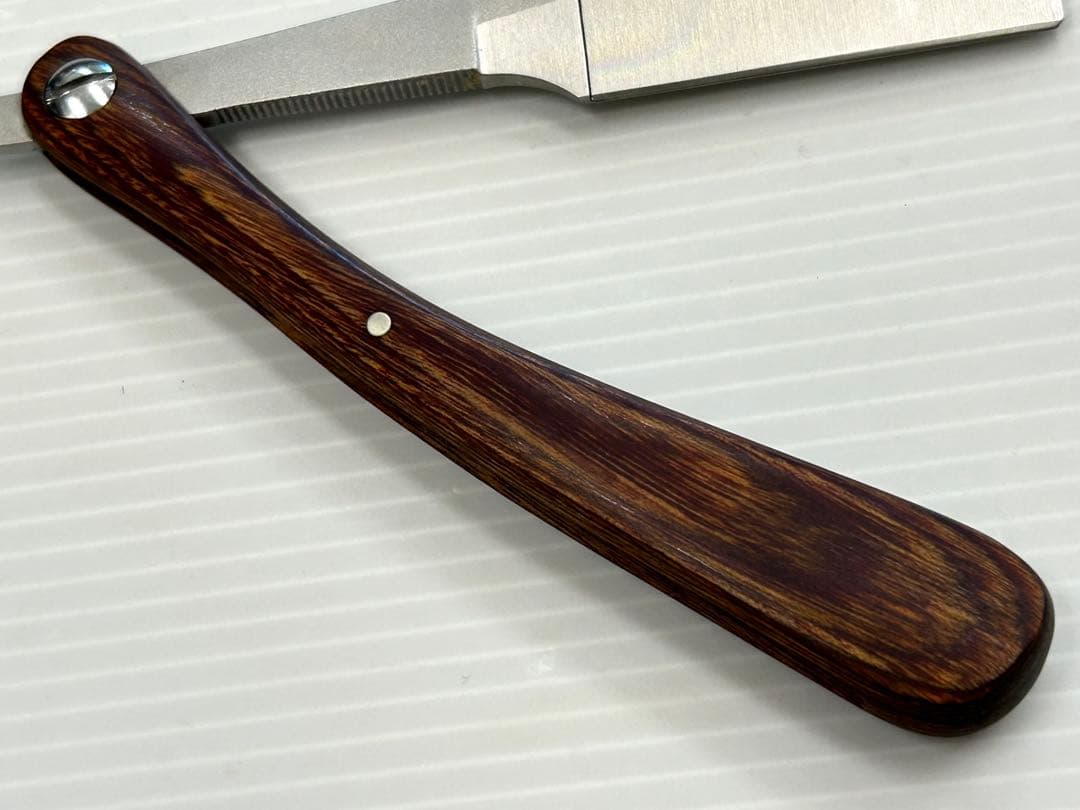 中古 美品 フェザー プロフェッショナル 木製ハンドル レザー