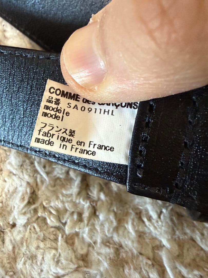 【中古】COMME des GARÇONS ロゴ ベルト ブラック