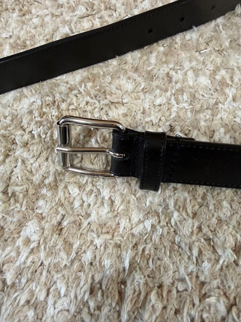【中古】COMME des GARÇONS ロゴ ベルト ブラック