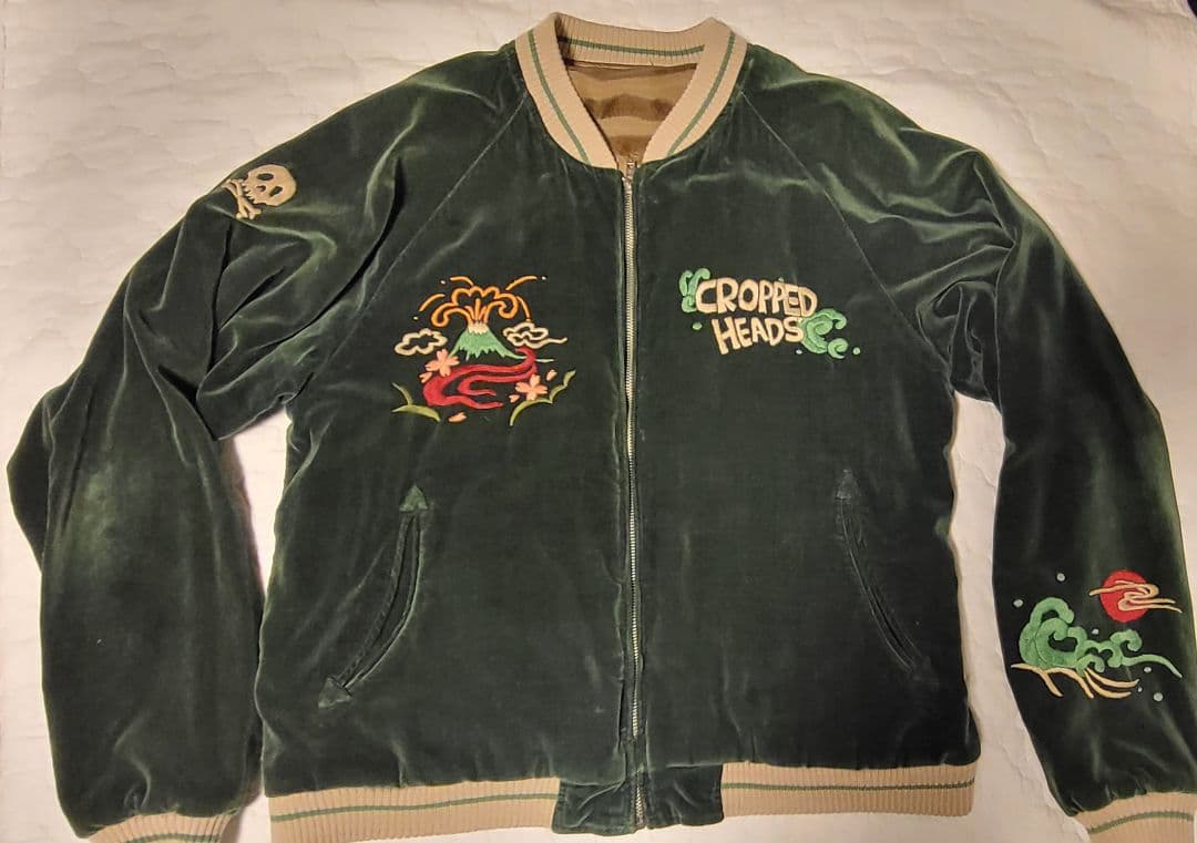 CROPPED HEADS 緑色ベルベットジャケット