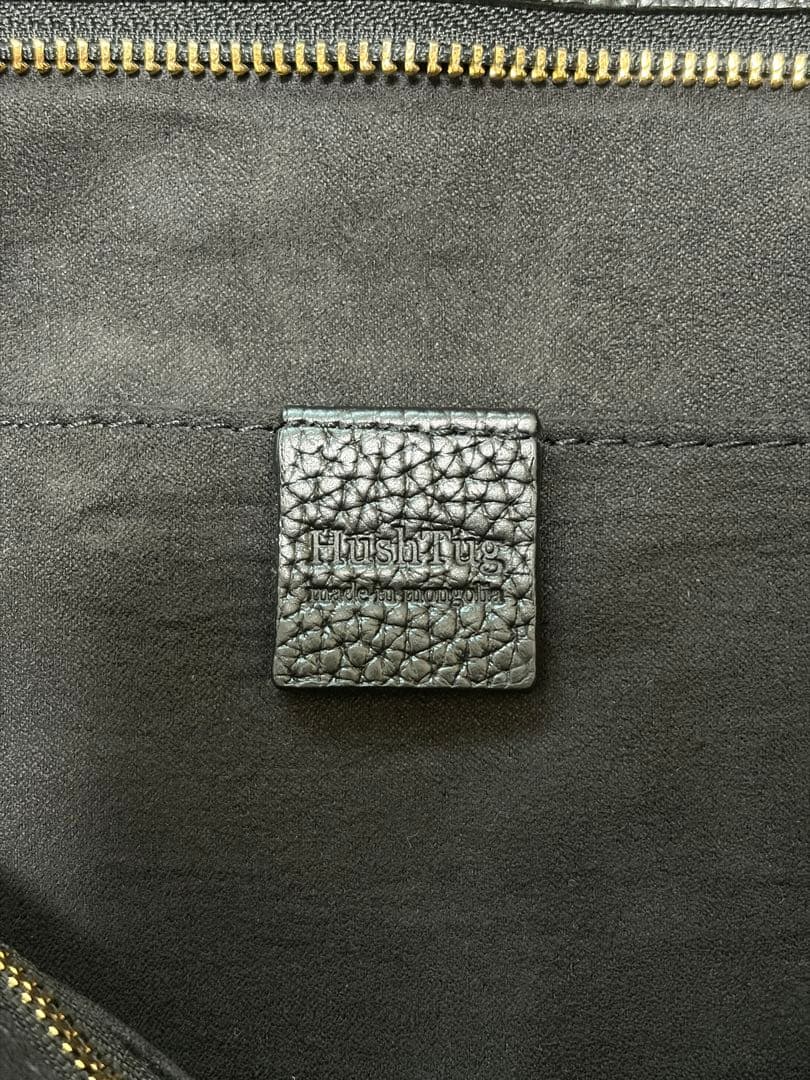 HushTug ハッシュタグ ビジネスバッグ レザートートバッグ ブラック A4