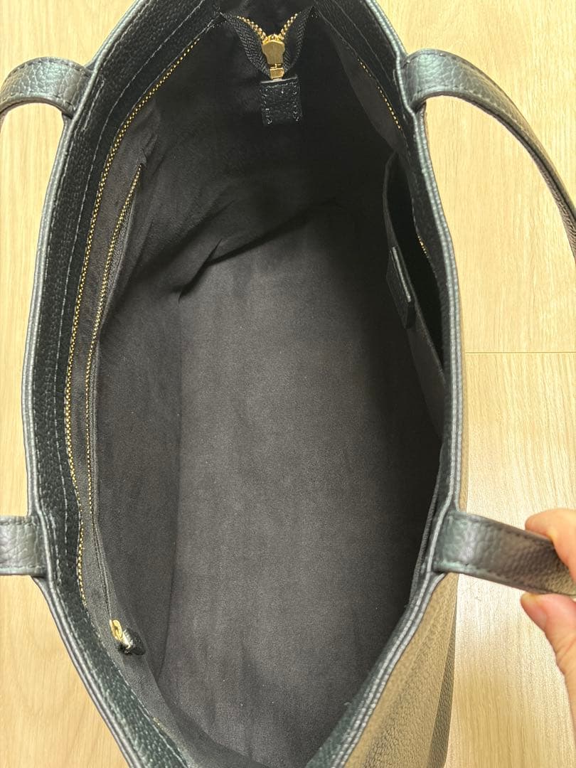 HushTug ハッシュタグ ビジネスバッグ レザートートバッグ ブラック A4