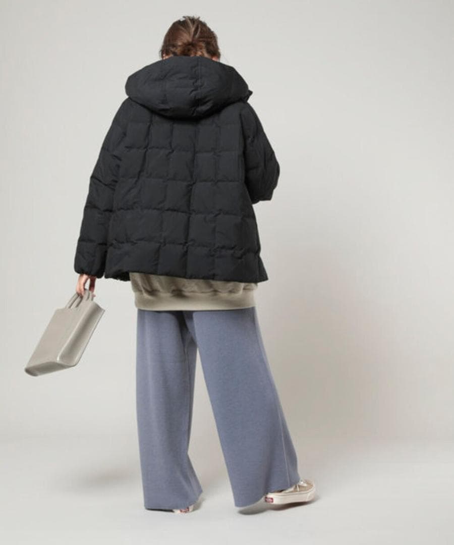 DANTON ホワイトグース ダウンジャケット スクエアキルト ブラック