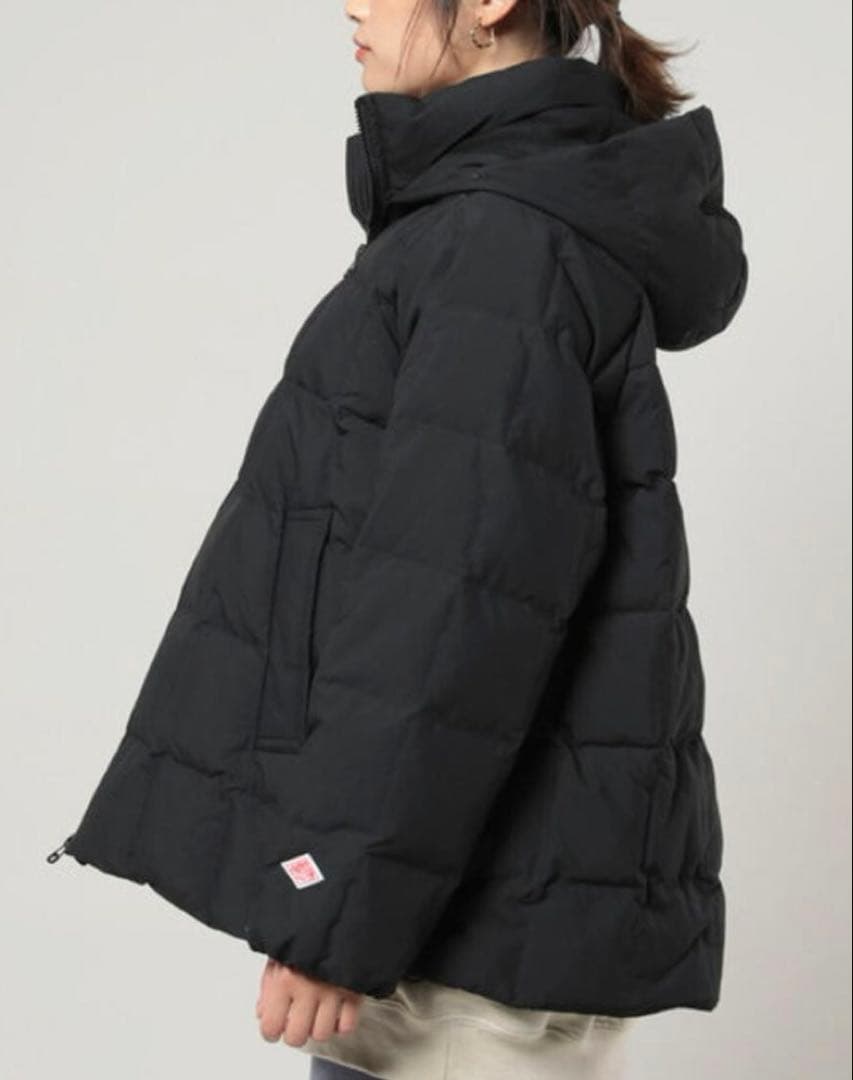 DANTON ホワイトグース ダウンジャケット スクエアキルト ブラック