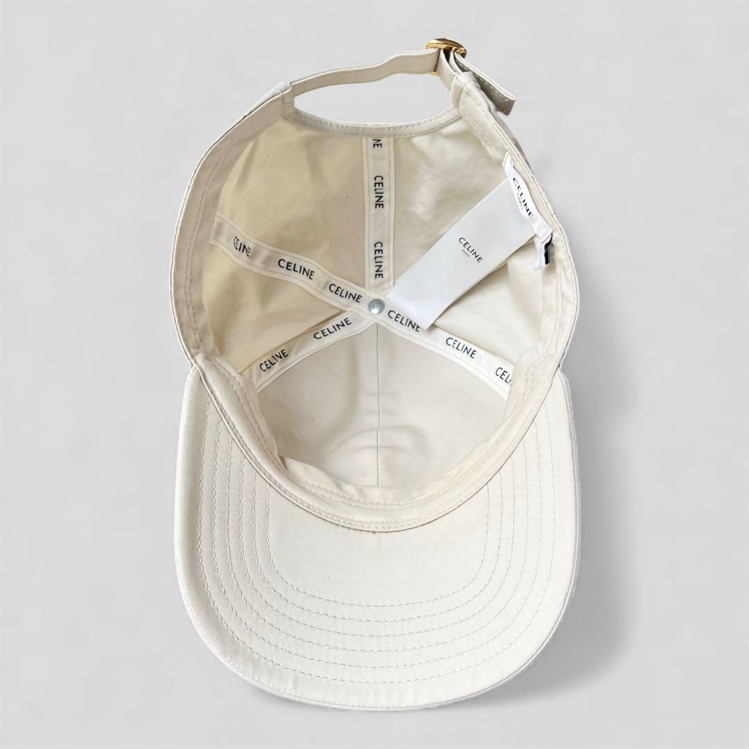 美品 セリーヌ トリオンフ キャップ バニラ ベージュ 帽子 L CELINE