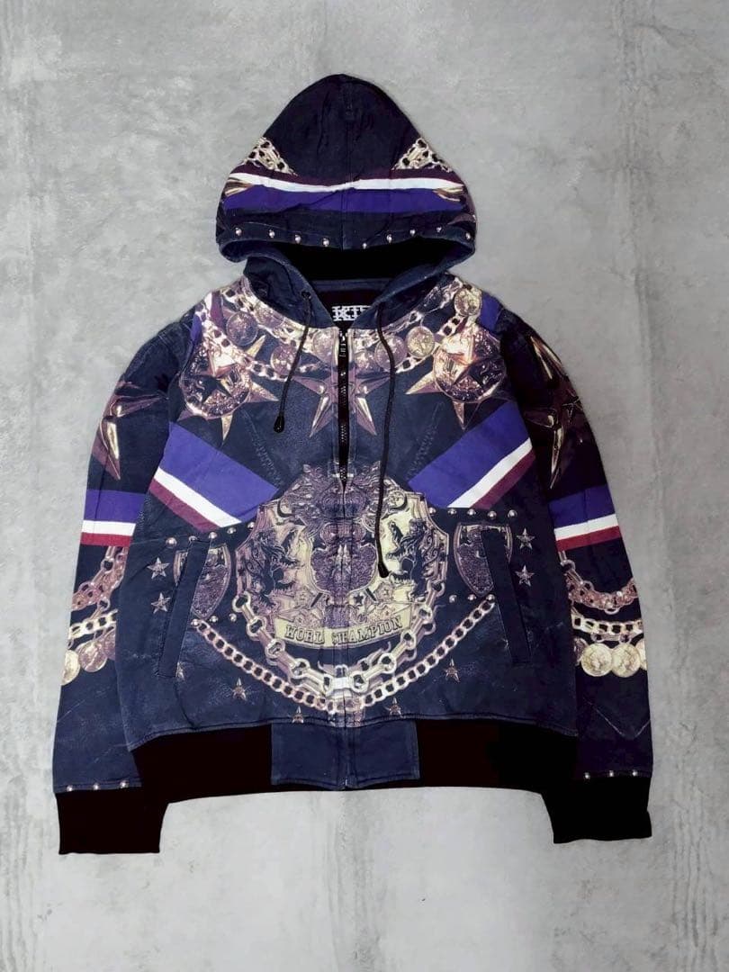 KTZ ケーティーゼット 総柄 プリント スウェット パーカー トレーナー