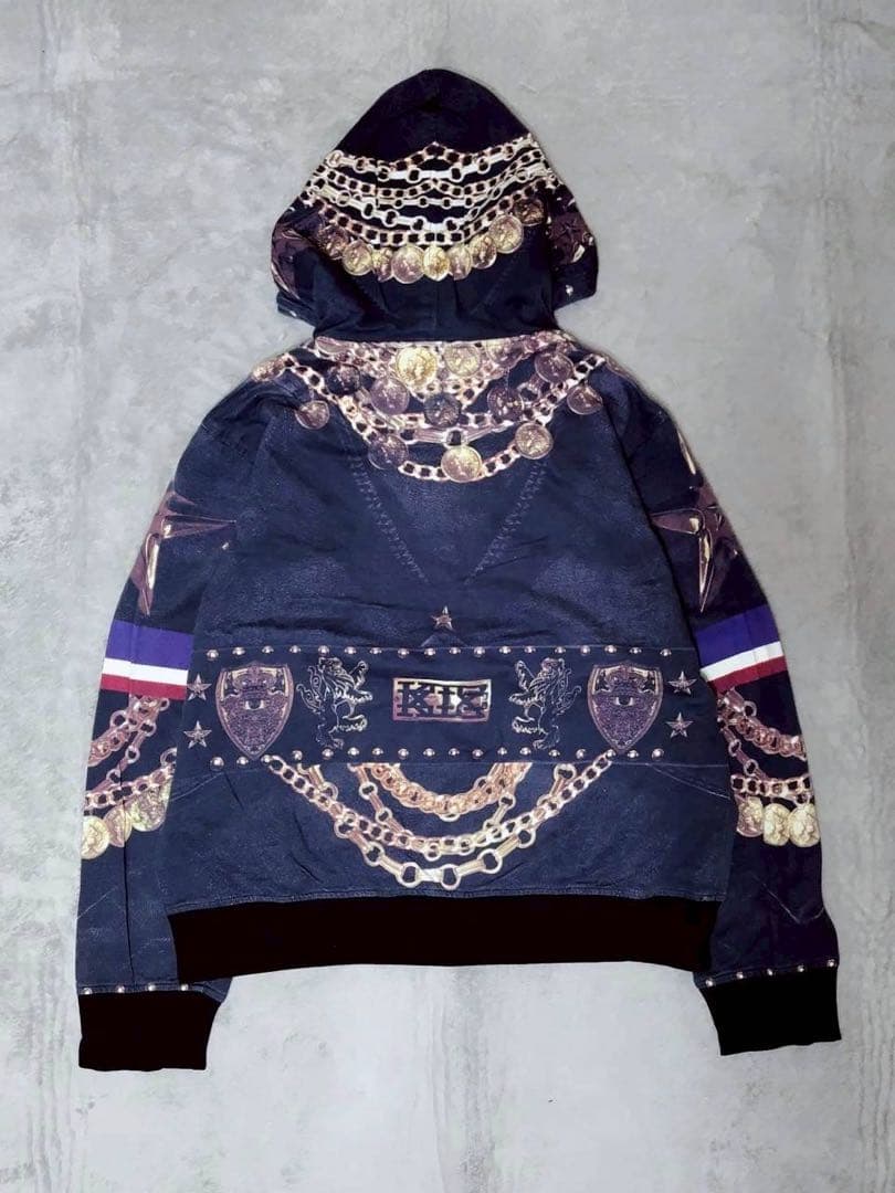 KTZ ケーティーゼット 総柄 プリント スウェット パーカー トレーナー