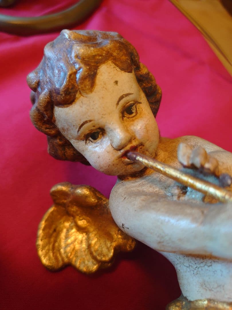 アンティーク オーストリア 天使ペア 壁飾り