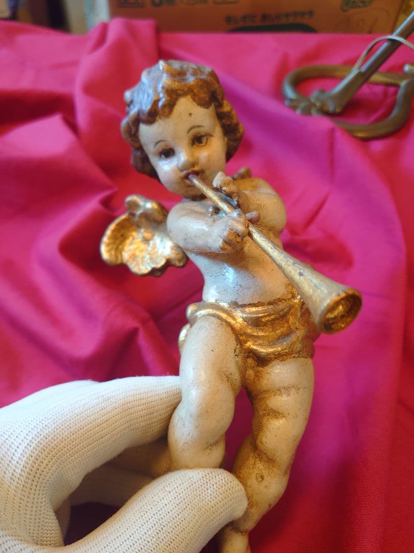 アンティーク オーストリア 天使ペア 壁飾り