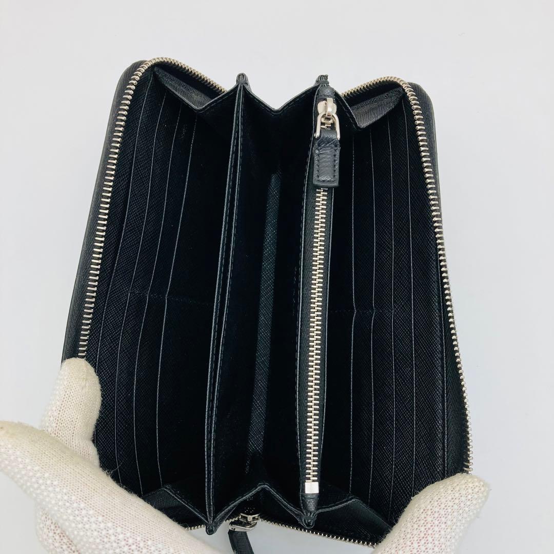 美品 PRADA プラダ サフィアーノ ラウンドジップ 長財布 女 男 548