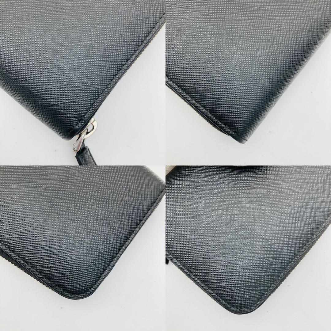 美品 PRADA プラダ サフィアーノ ラウンドジップ 長財布 女 男 548
