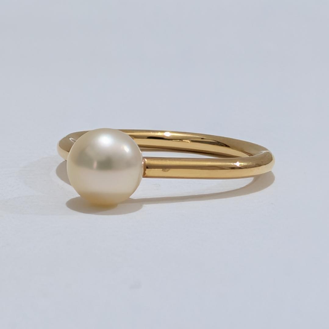 2020 タサキパールリングK18YGイエローゴールド13号6.6mm