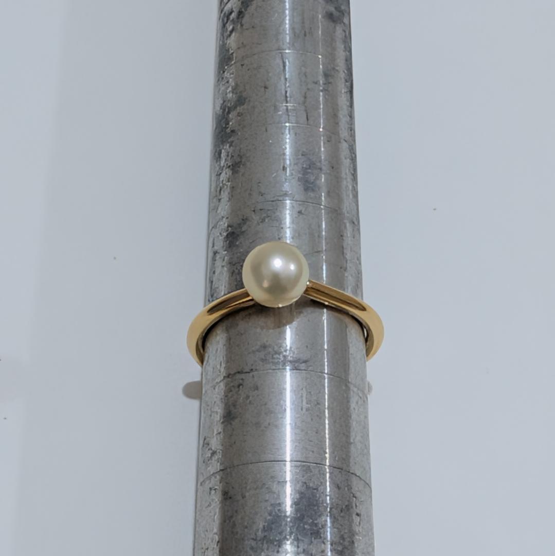 2020 タサキパールリングK18YGイエローゴールド13号6.6mm