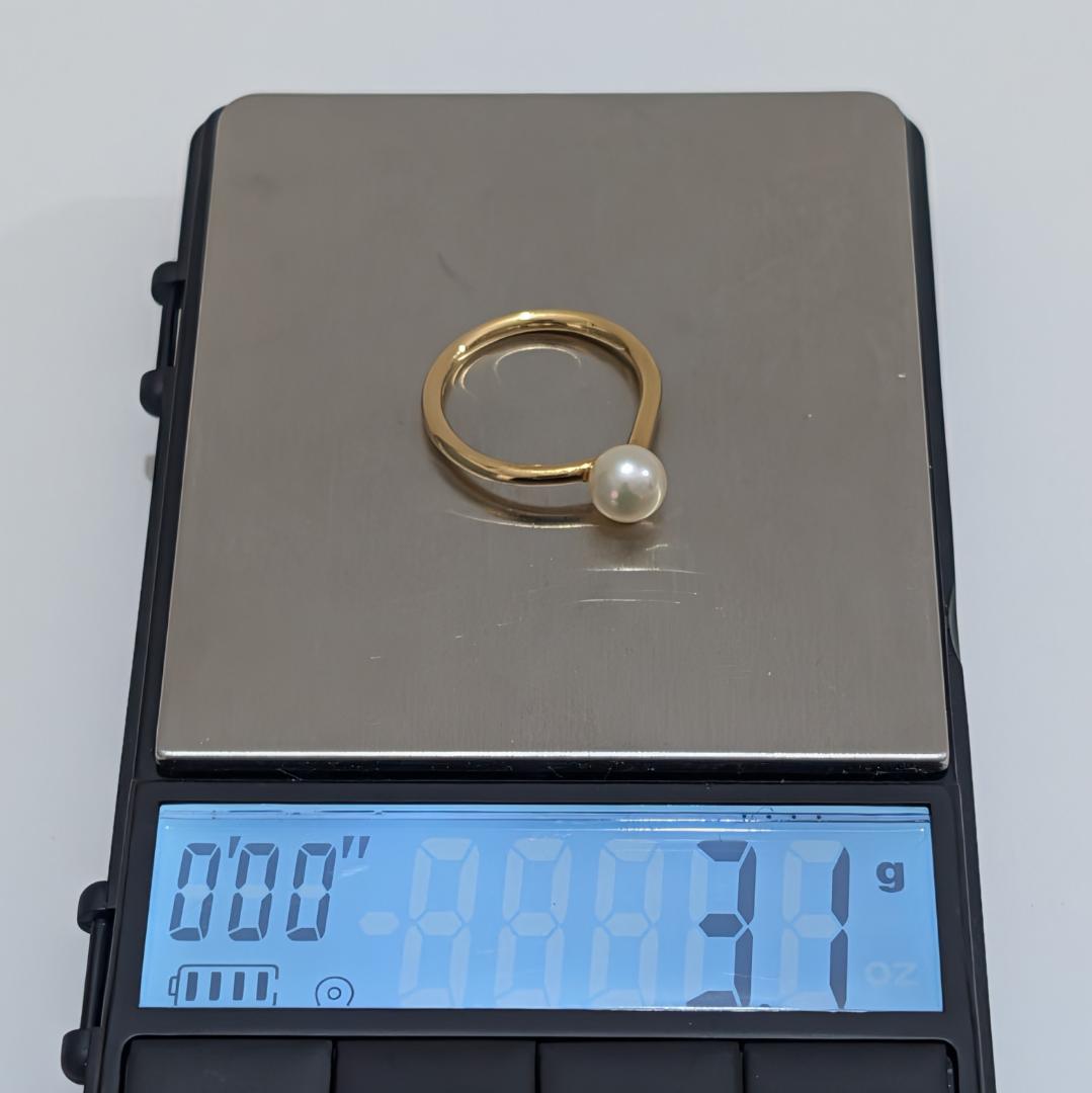2020 タサキパールリングK18YGイエローゴールド13号6.6mm