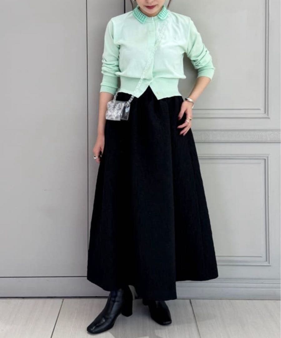 新品 マメクロゴウチ 25ss ニット カーディガン ライトグリーン S