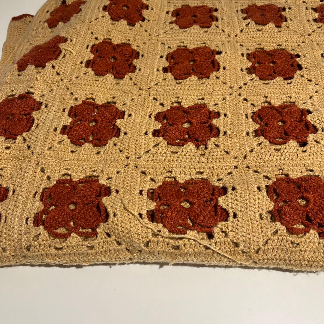 ヴィンテージ かぎ編み ブランケット