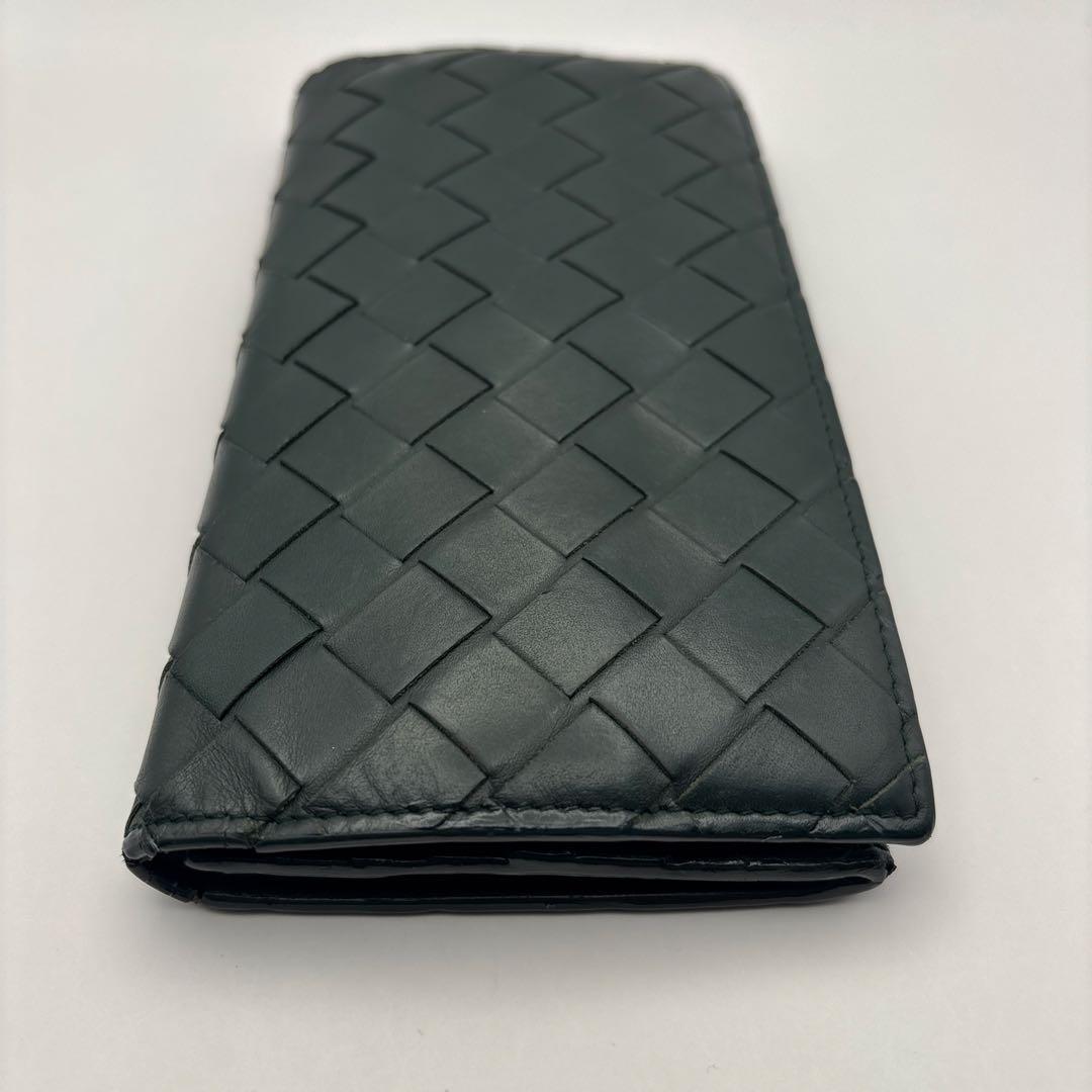 ◆正規品◆現行ボッティガヴェネタイントレチャート 長財布ダークグリーン