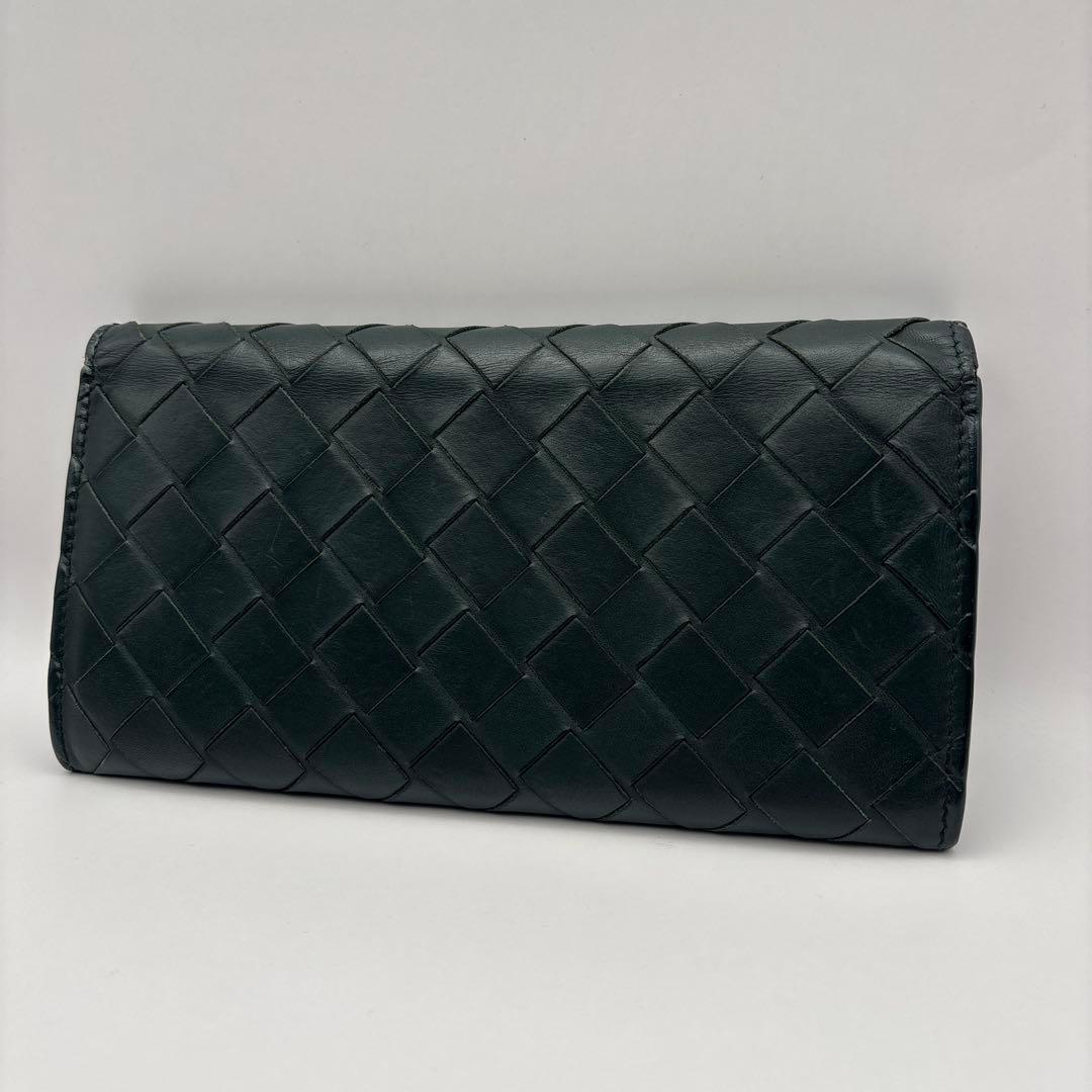 ◆正規品◆現行ボッティガヴェネタイントレチャート 長財布ダークグリーン