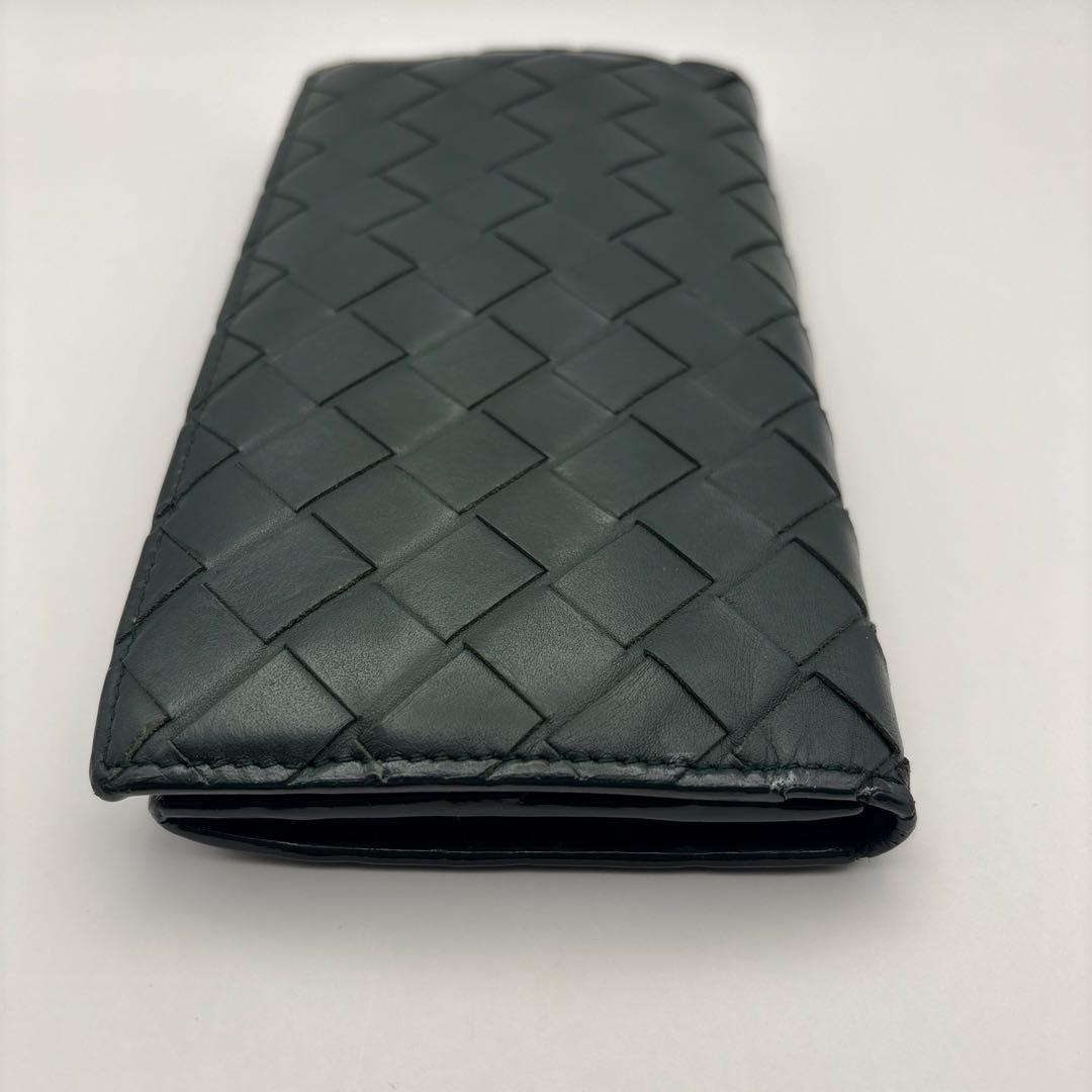 ◆正規品◆現行ボッティガヴェネタイントレチャート 長財布ダークグリーン