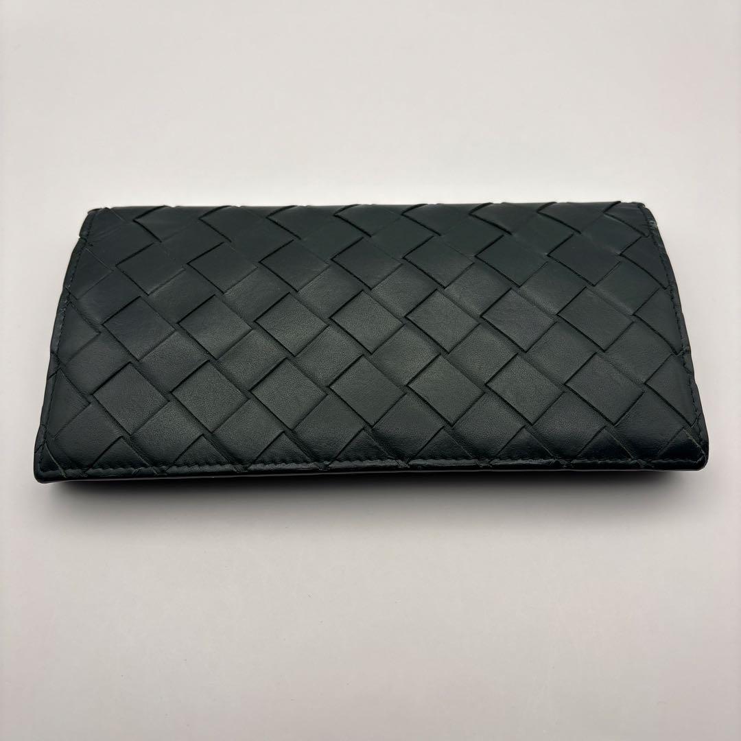 ◆正規品◆現行ボッティガヴェネタイントレチャート 長財布ダークグリーン