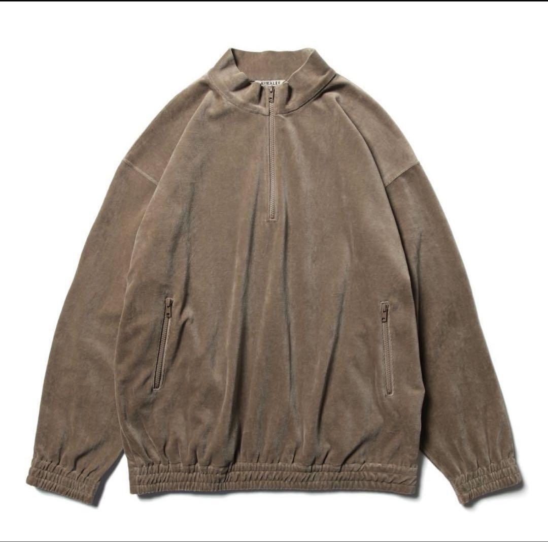 ジャケット・アウター AURALEE VELOUR HALF ZIP BLOUSON