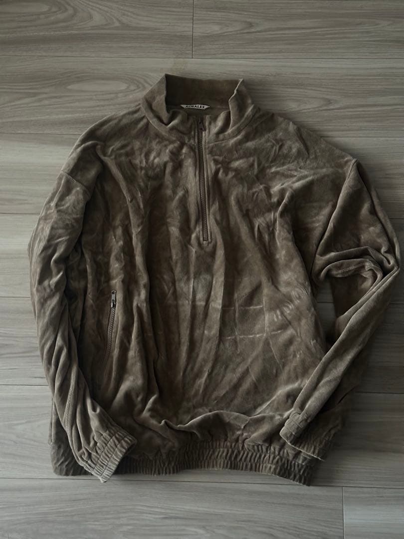 ジャケット・アウター AURALEE VELOUR HALF ZIP BLOUSON