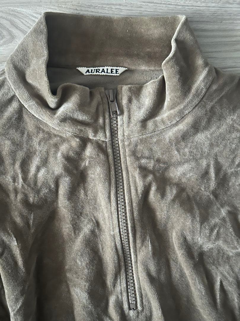 ジャケット・アウター AURALEE VELOUR HALF ZIP BLOUSON
