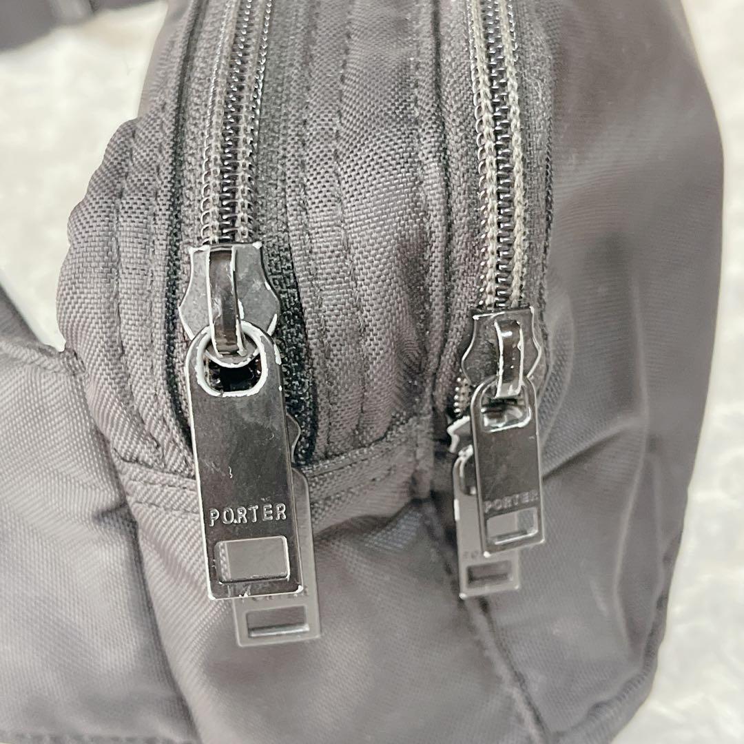 【美品】PORTER FLASH フラッシュ ボディバッグ 2層 ブラック