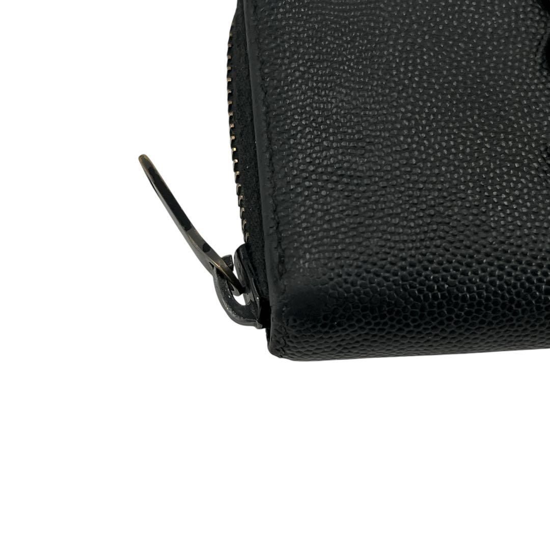 イヴサンローラン　ケース　ラウンドファスナー　YSLロゴ　小銭入れ　レザー