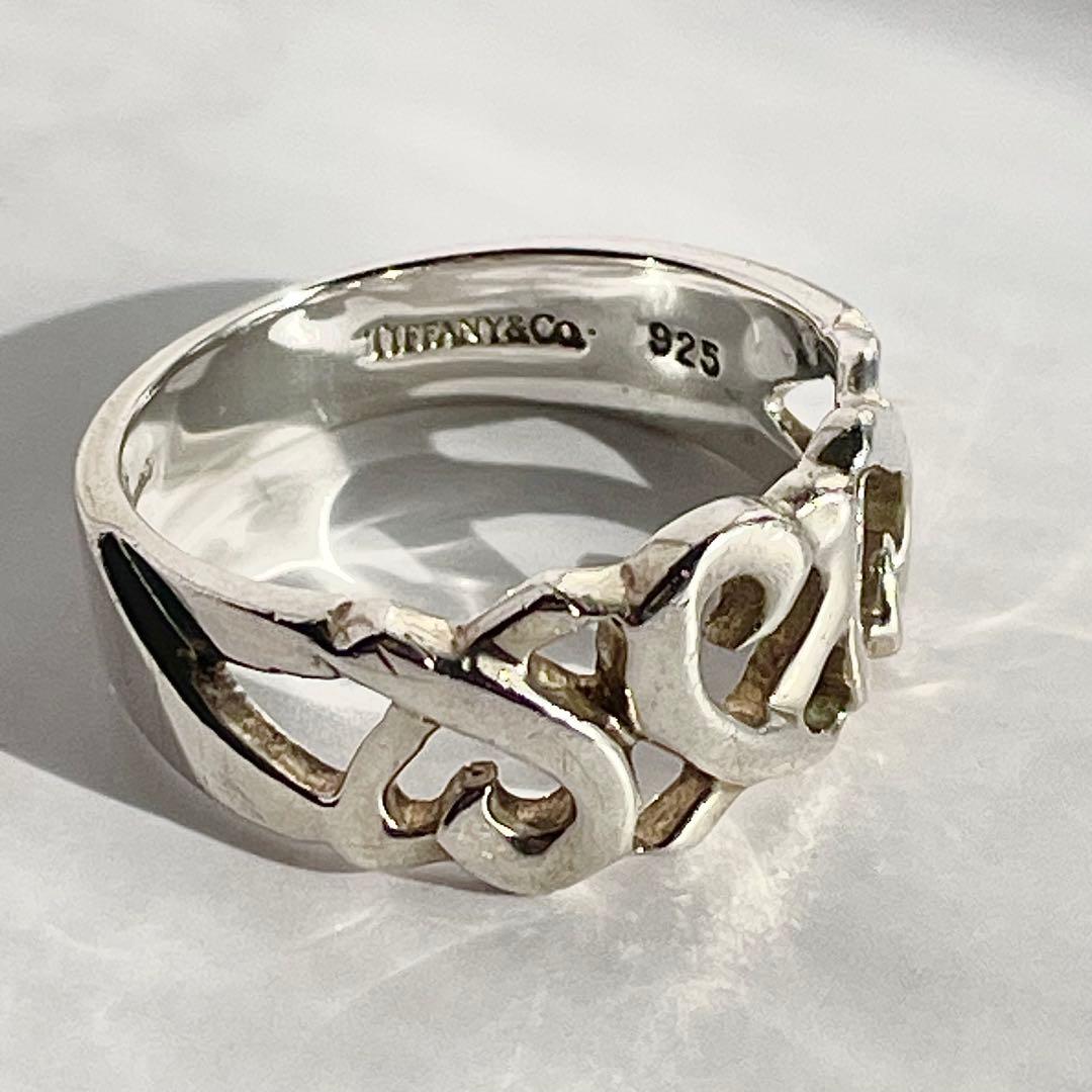 ティファニー トリプルラビングハートリング sv925 シルバー 指輪 14号