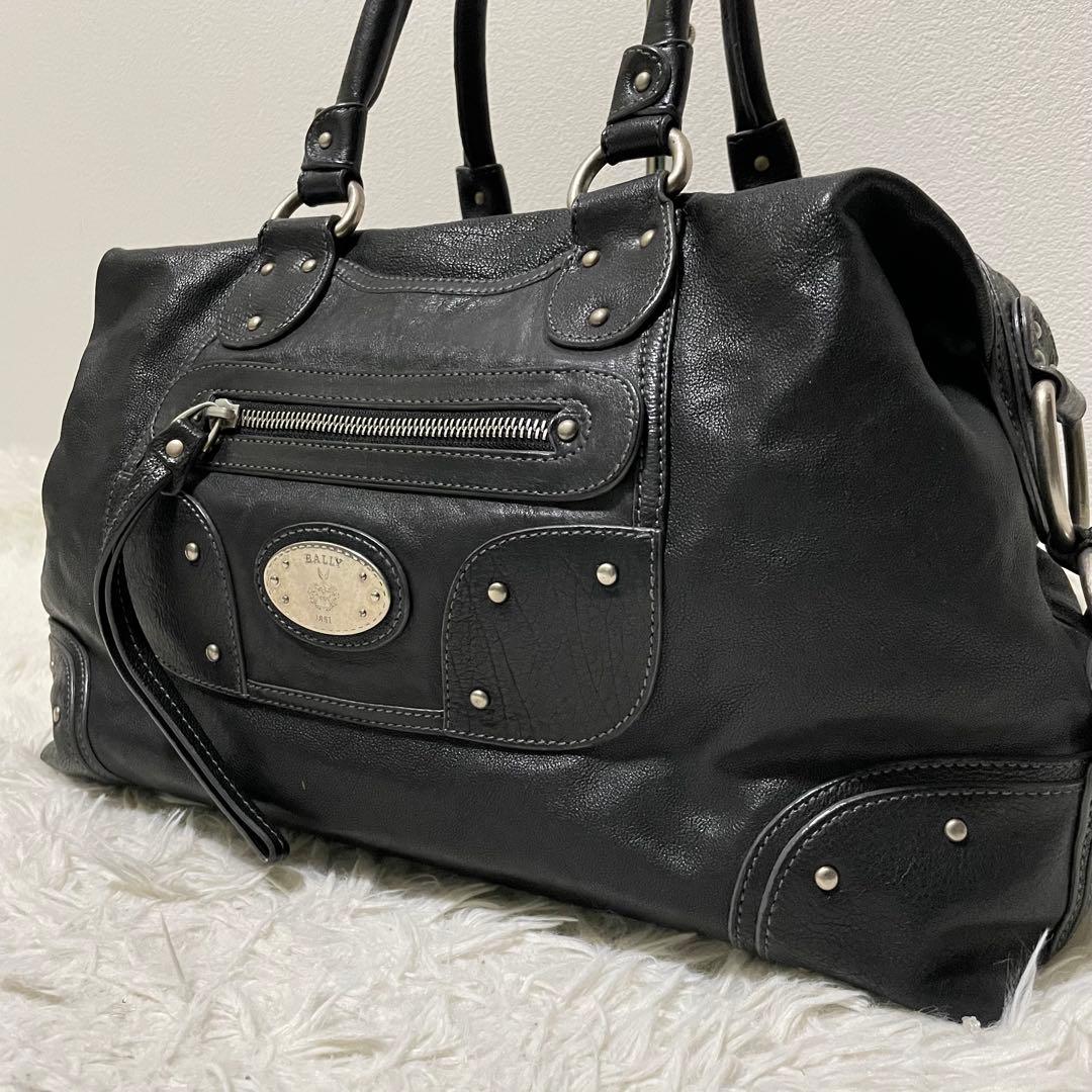 バッグ Vintage Bally Y2K Handbag Black Studs
