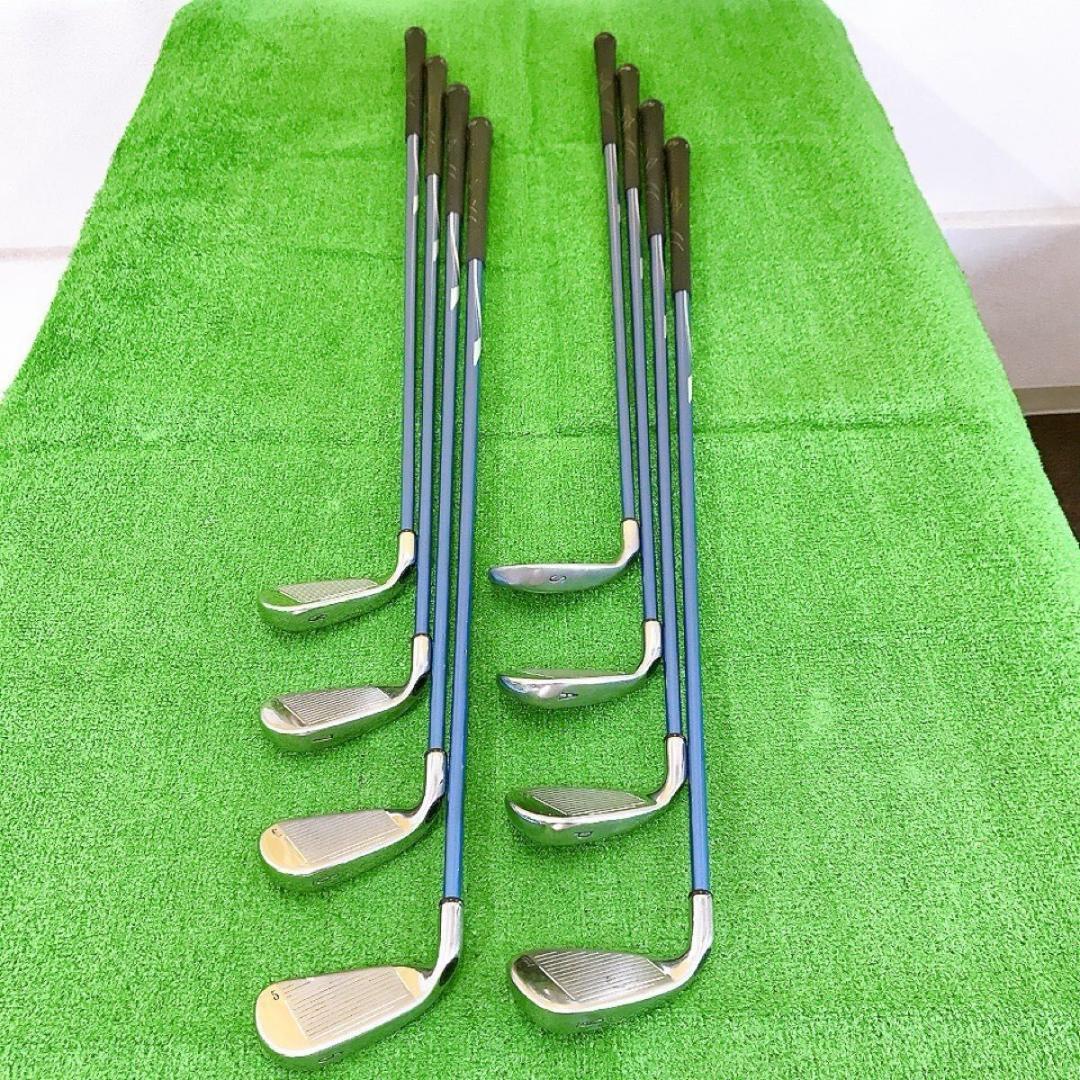 テ17★キャロウェイ X-20 豪華8本レディースアイアンセットL ライトブルー