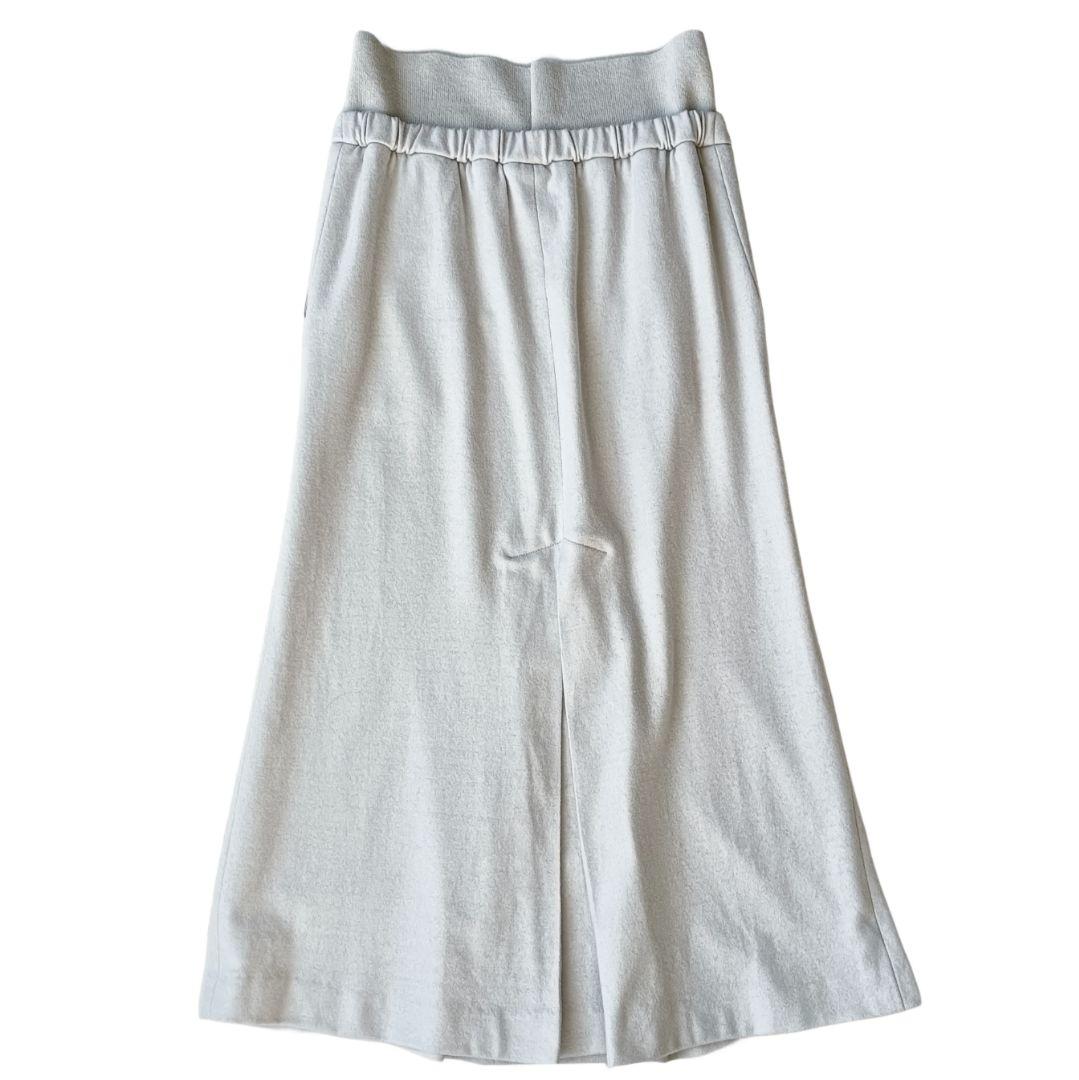 【ファビアナフィリッピ】ウール混ボックスプリーツスカート ウエストリブ