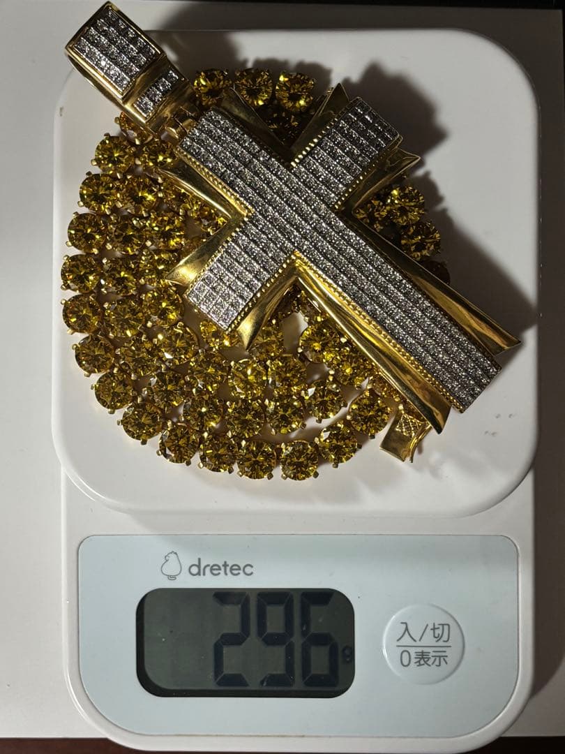 pimpcode 特大クロストップ ネックレス b-boy ロングテニスチェーン