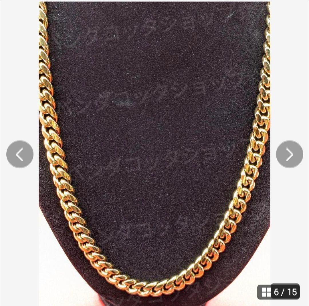 10mm 60cm 金ネックレス 18kゴールド ダブルセーフティ新品